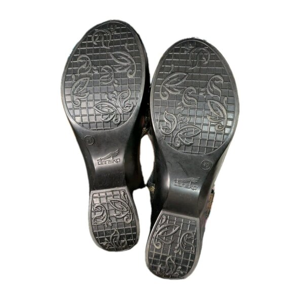 Dansko Dani Strappy Sandals Brown Black Leather EU 40 (US 10-10.5) Slingback - Picture 7 of 9